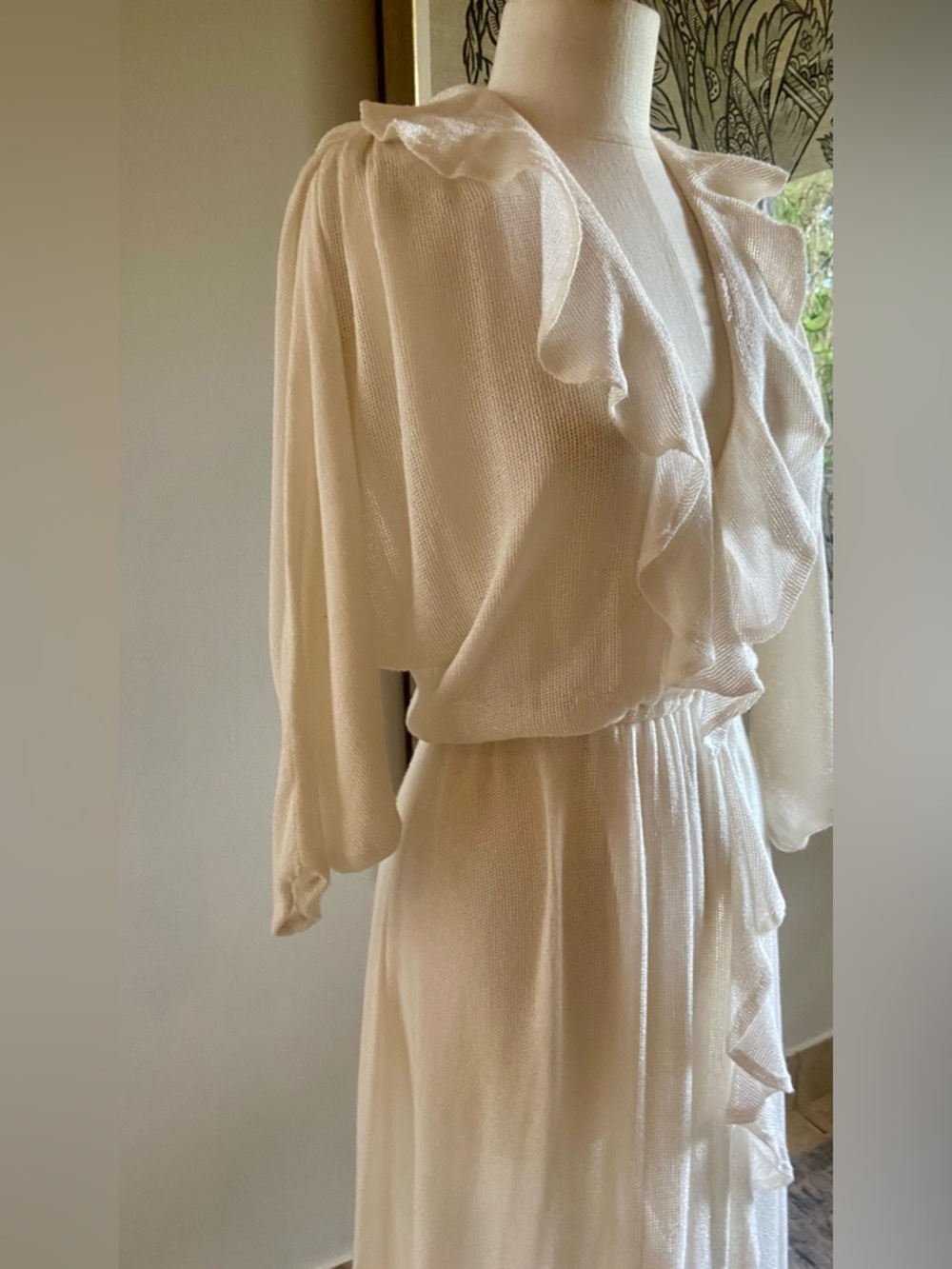 Vintage Sybil white tweed dress - Picture 2 of 11